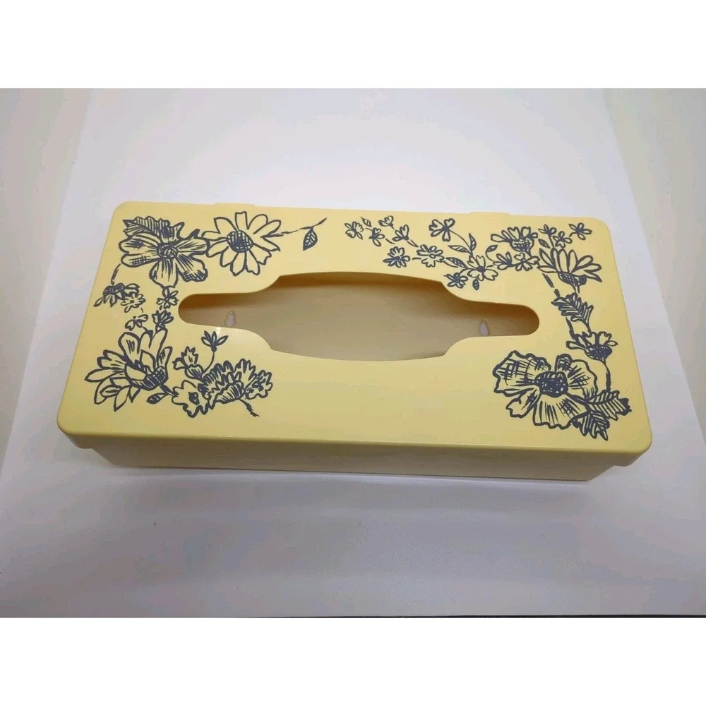 Vintage Hygiene 1960s? Blue Floral Tissue Box